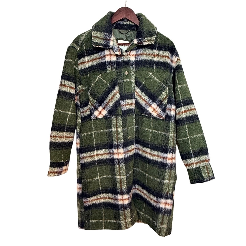 Abercrombie &‎ Fitch Green Plaid Longline Shacket Shirt Jacket Coat Small